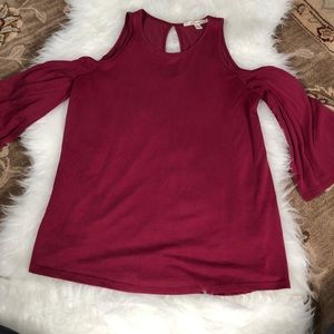 Cute red off shoulder top